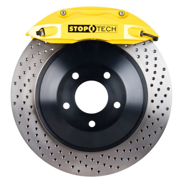 StopTech 05-10 Ford Mustang ST-40 355x32mm Yellow Caliper Drilled Rotors Front Big Brake Kit