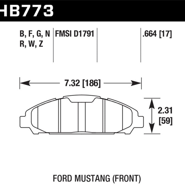 Hawk 15-17 Ford Mustang HPS 5.0 Front Brake Pads