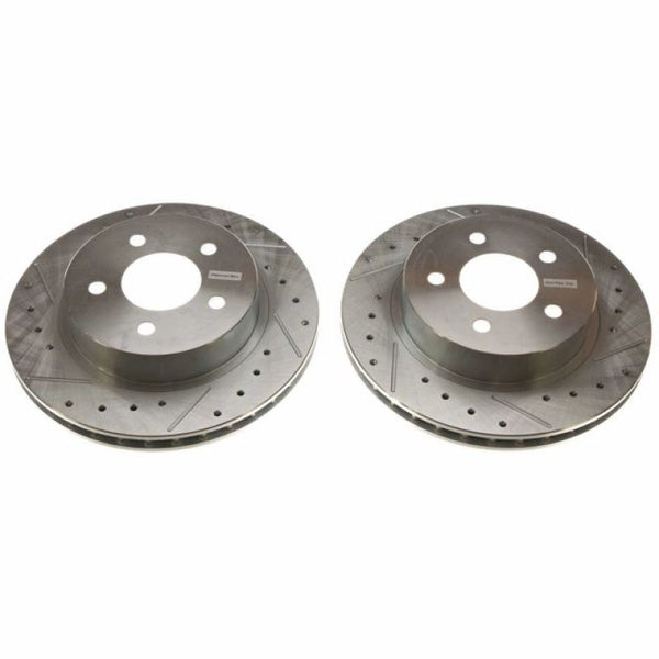 Power Stop 84-86 Ford Mustang Rear Evolution Drilled & Slotted Rotors - Pair