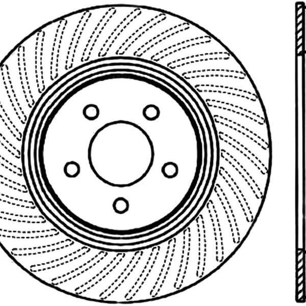 StopTech Power Slot 94-04 Ford Mustang Front Left Slotted CRYO Rotor