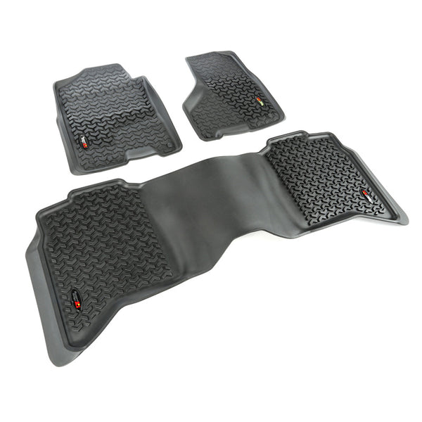 Rugged Ridge Floor Liner Front/Rear Black 2009-2017 Dodge Ram 1500 / 2500 / 3500 Crew Cab