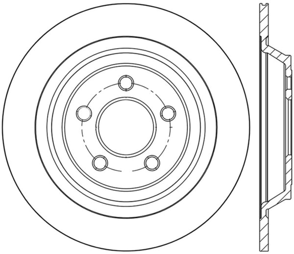 StopTech 15-17 Ford Mustang Sport Slotted Rear Left Rotor