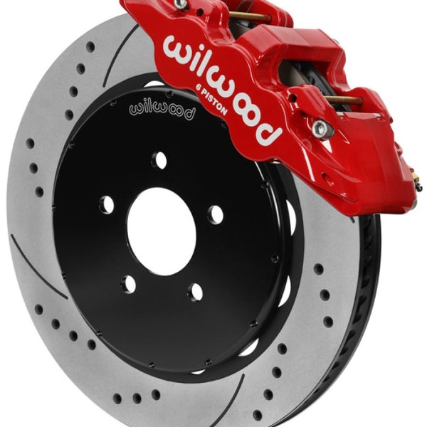 Wilwood AERO6 Front Brake Kit 14.00 Slotted 94-04 Ford Mustang Cobra Red w/Lines