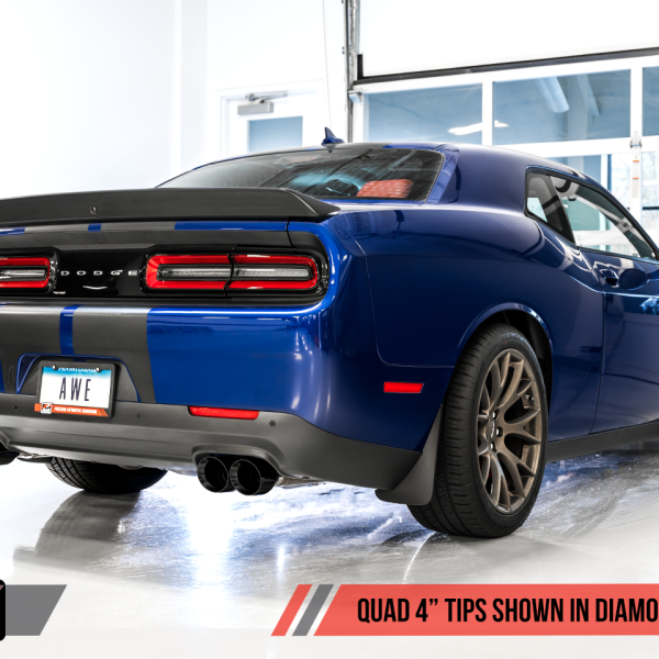 AWE Tuning 15+ Challenger 5.7 Touring Edition Exhaust - Non-Resonated - Diamond Black Quad Tips