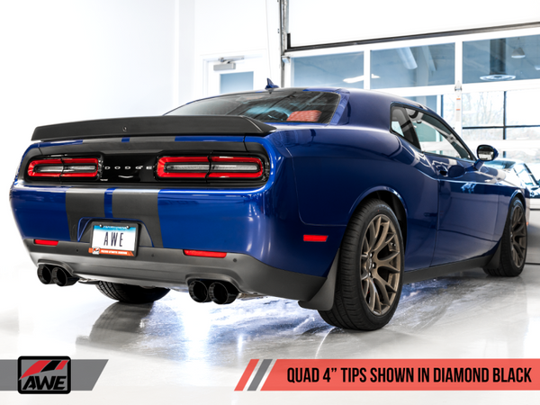 AWE Tuning 15+ Dodge Challenger 5.7 Track Edition Exhaust - Diamond Black Quad Tips