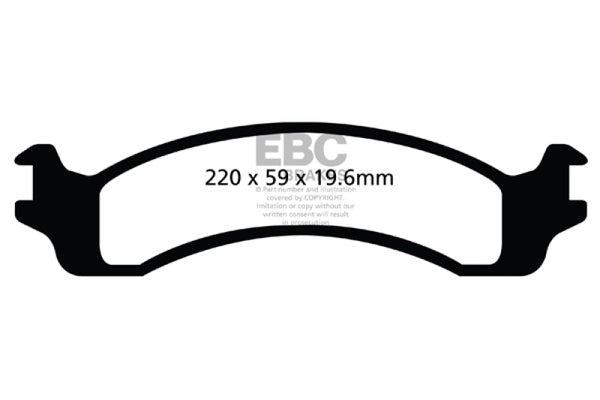 EBC 00-02 Dodge Ram 2500 Pick-up 5.2 2WD (Pad with wear sensor) Ultimax2 Front Brake Pads