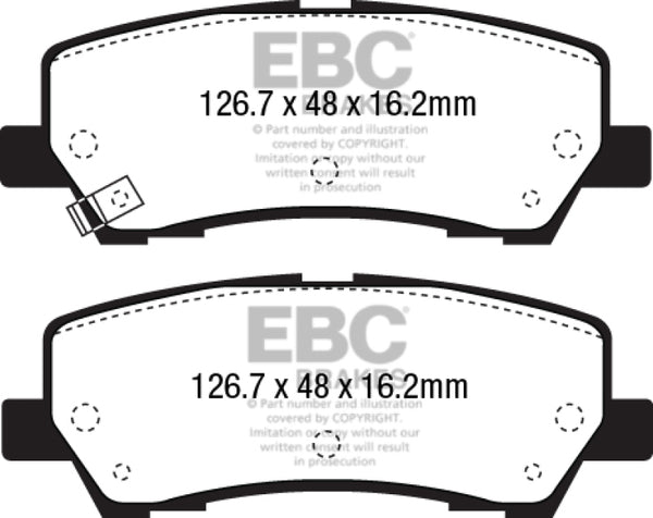 EBC 2015+ Ford Mustang 5.0L (w/Performance Package) Orangestuff Rear Brake Pads