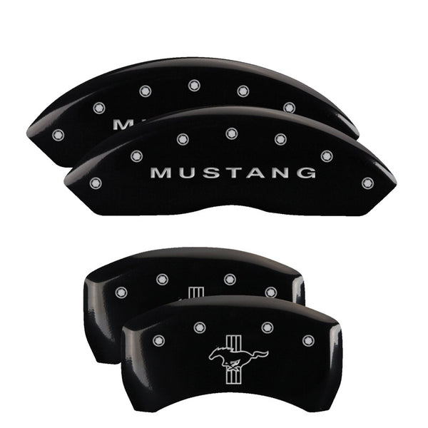 MGP 4 Caliper Covers Engraved Front 2015/Mustang Engraved Rear 2015/Bar & Pony Yellow fnsh black ch