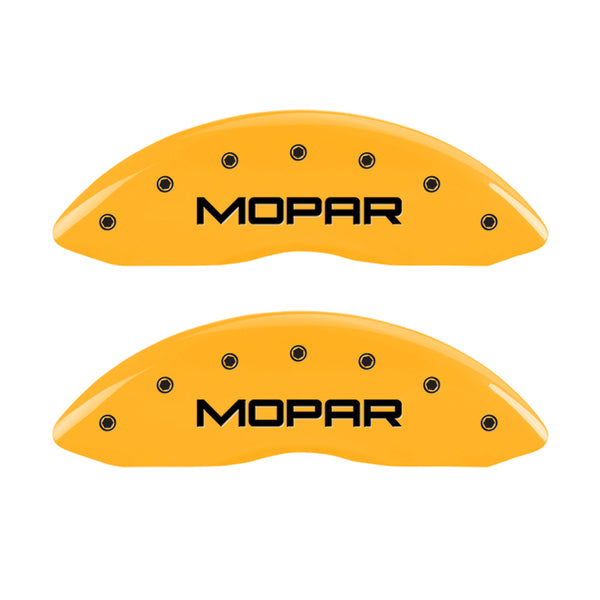 MGP 4 Caliper Covers Engraved Front & Rear Mopar Yellow Finish Black Char 2001 Dodge Viper