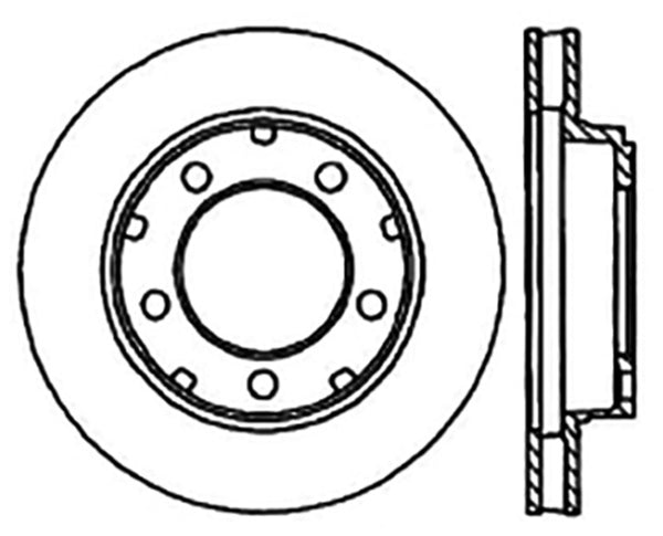 StopTech 80-93 Dodge Ramcharger Sport Slotted & Drilled Front Right Cryo Rotor