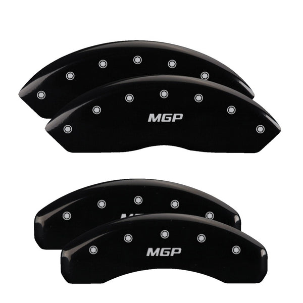 MGP 4 Caliper Covers Engraved Front Charger Engraved Rear RT Black finish silver ch