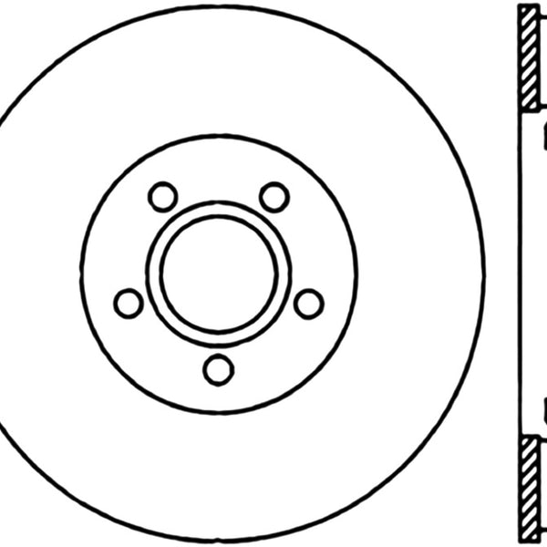 StopTech 03-09 Chrysler PTCruiser Tur / 03-05 Dodge Neon SRT-4 Front Left Slotted & Drilled Rotor