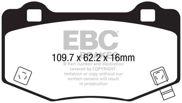 EBC 2015+ Ford Mustang GT350 Orangestuff Rear Brake Pads