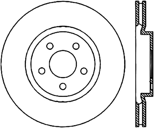 StopTech 05-17 Dodge Chrysler 300 SportStop Cryo Slotted & Drilled Front Right Rotor