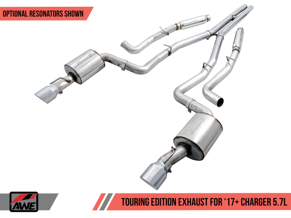 AWE Tuning 17+ Dodge Charger 5.7 Touring Edition Exhaust - Resonated - Chrome Silver Tips