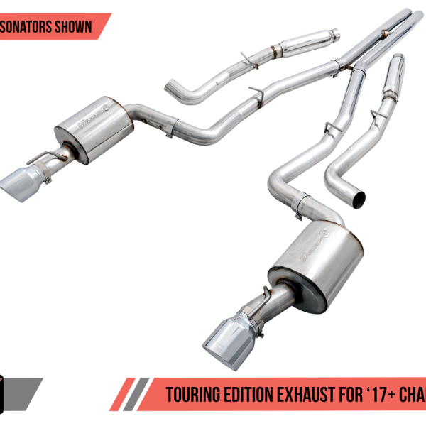 AWE Tuning 17+ Dodge Charger 5.7 Touring Edition Exhaust - Resonated - Chrome Silver Tips