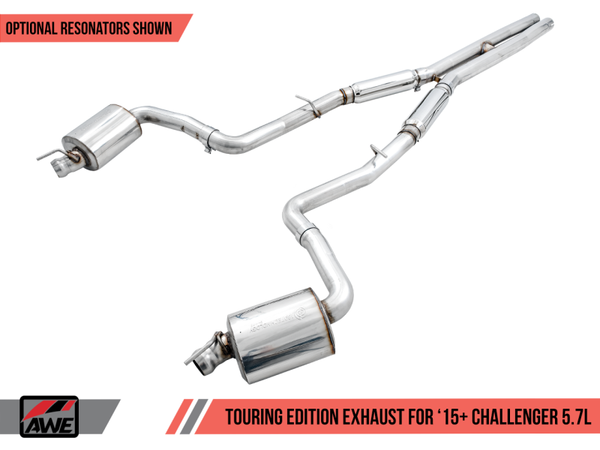 AWE Tuning 15+ Dodge Challenger 5.7 Touring Edition Exhaust - Resonated - Stock Tips