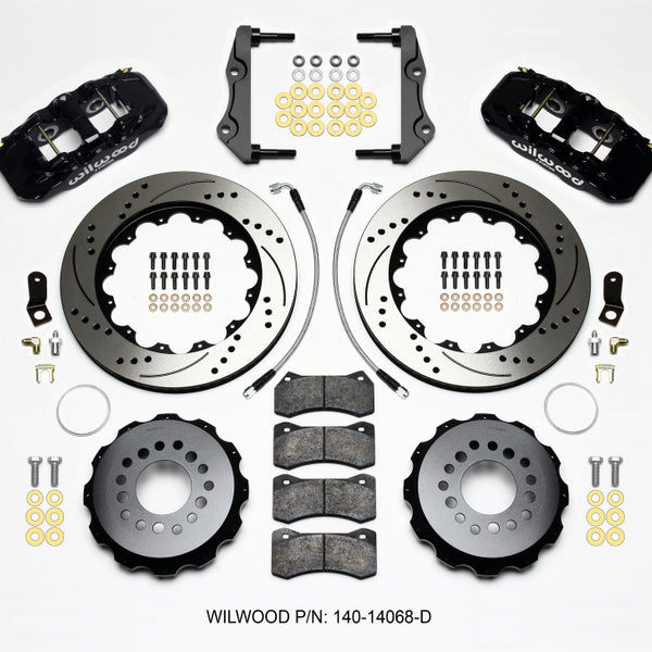 Wilwood AERO4 Rear Kit 14.25in Drilled 2014-Up Challenger w/Lines