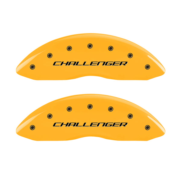 MGP 4 Caliper Covers Engraved F & R Block/Challenger Yellow Finish Black Char 2007 Dodge Charger