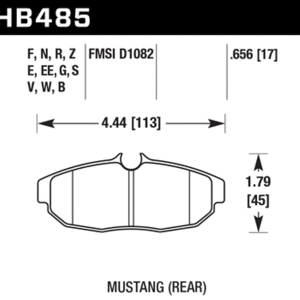 Hawk 05-14 Ford Mustang Rear ER-1 Brake Pad Set
