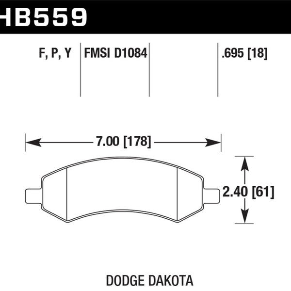 Hawk 05-16 Dodge RAM 1500 HPS 5.0 Front Brake Pads