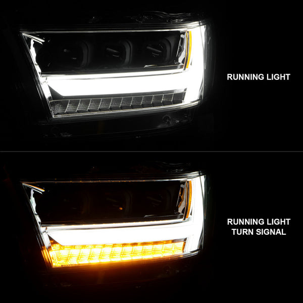 ANZO 19-20 Dodge Ram 1500 Tradesman LED Projector Headlights Plank Style w/Sequential Black (Driver)