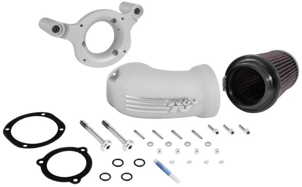 K&N 01-17 Harley Davidson Softail/Dyna FI Silver Aircharger Performance Intake