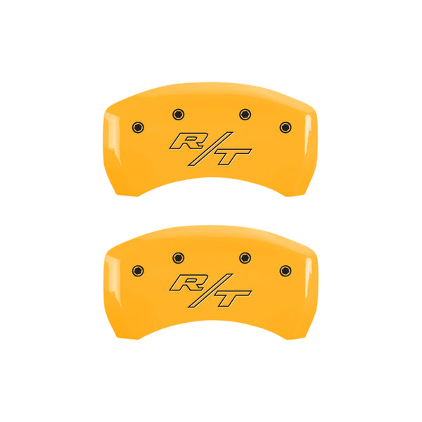MGP 4 Caliper Covers Engraved Fr Challenger Rr Vintage RT Yellow Finish Black Char 06 Dodge Charger