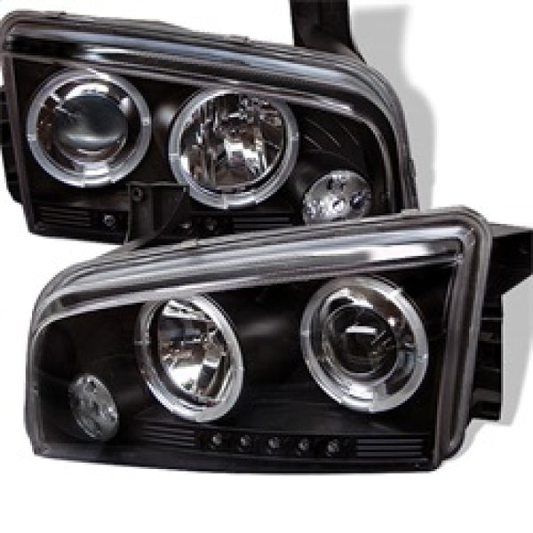 Spyder Dodge Charger 06-10 Projector Headlights Halogen Only - LED Halo LED Blk PRO-YD-DCH05-LED-BK