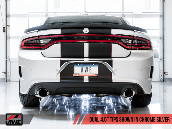 AWE Tuning 17+ Dodge Charger 5.7 Touring Edition Exhaust - Non-Resonated - Chrome Silver Tips