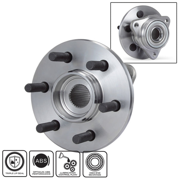 xTune Wheel Bearing & Hub Front for 1997-04 Dodge Dakota 4WD 1998-03 Dodge Durango 4WD BH-515007