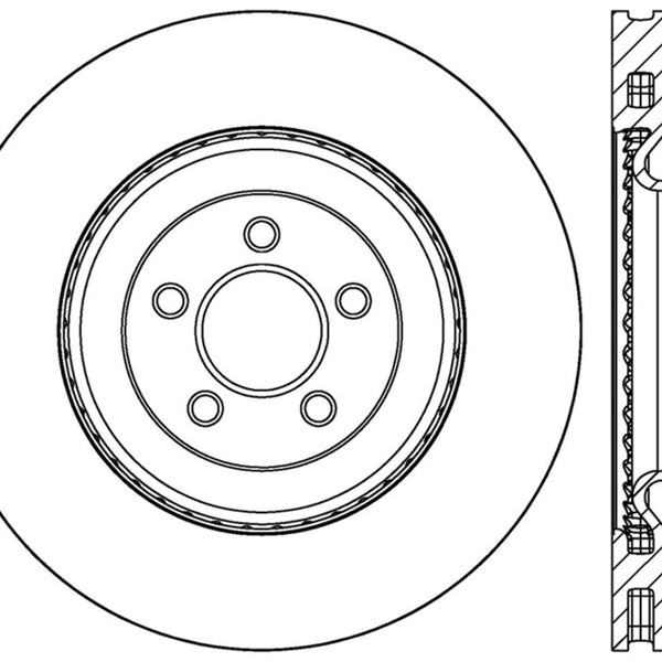 StopTech 2015 Ford Mustang GT w/ Brembo Brakes Left Front Slotted Brake Rotor