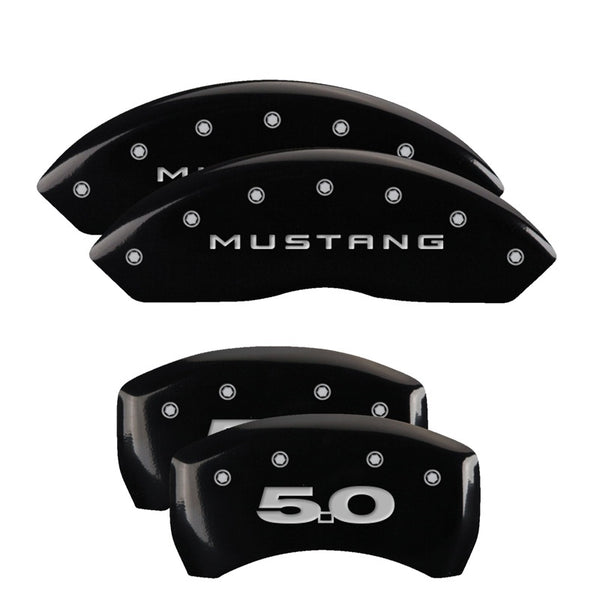 MGP 4 Caliper Covers Engraved Front 2015/Mustang Engraved Rear 2015/50 Yellow finish black ch