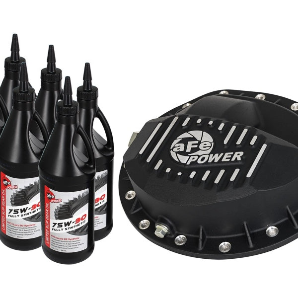 aFe Power Cover Diff Front Machined w/ 75W-90 Gear Oil Dodge Diesel Trucks 03-11 L6-5.9/6.7L