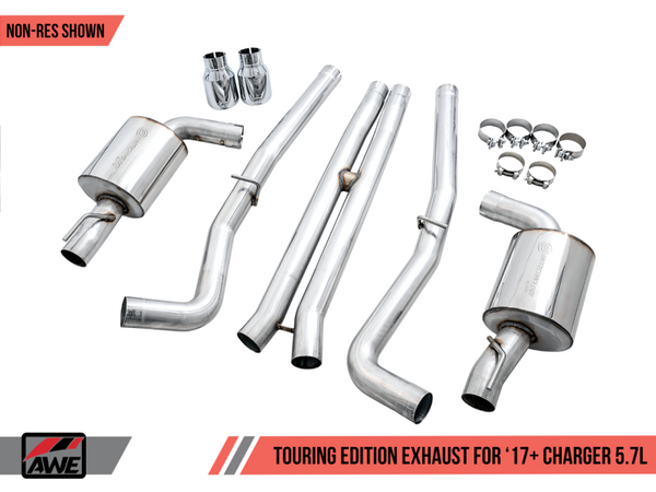 AWE Tuning 17+ Dodge Charger 5.7 Touring Edition Exhaust - Non-Resonated - Chrome Silver Tips