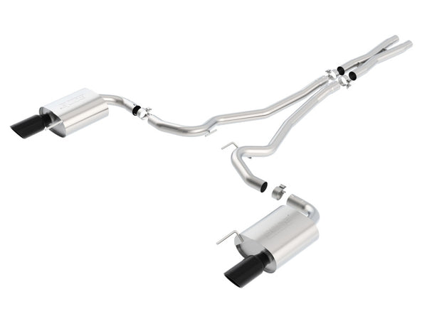 Borla S-Type Cat-Back 15-17 Ford Mustang GT 5.0L V8 MT/AT 2.5in pipe 4in tip (Black Chrome)