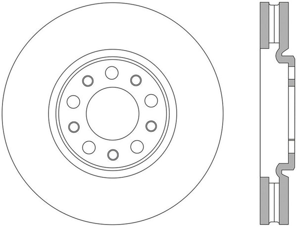 StopTech 13+ Dodge Dart Performance Slotted & Drilled Front Right Rotor