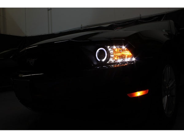 Spyder Ford Mustang 99-04 Projector Headlights LED Halo Black High H1 Low H1 PRO-YD-FM99-1PC-AM-BK