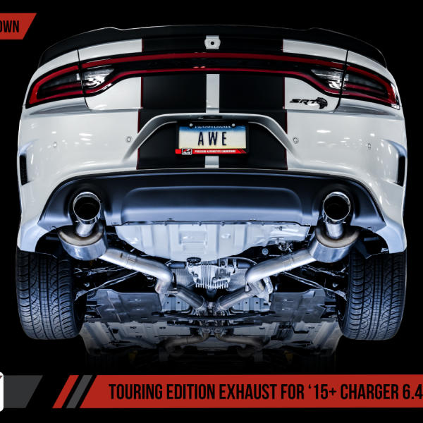 AWE Tuning 2015+ Dodge Charger 6.4L/6.2L SC Non-Resonated Touring Edition Exhaust - Silver Tips