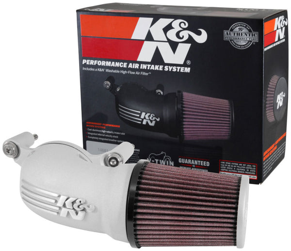 K&N 01-17 Harley Davidson Softail/Dyna FI Silver Aircharger Performance Intake