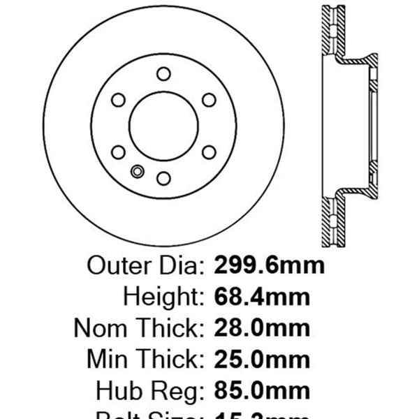 Stoptech 07-09 Dodge Sprinter Front Premium High Carbon Cryo Brake Rotor