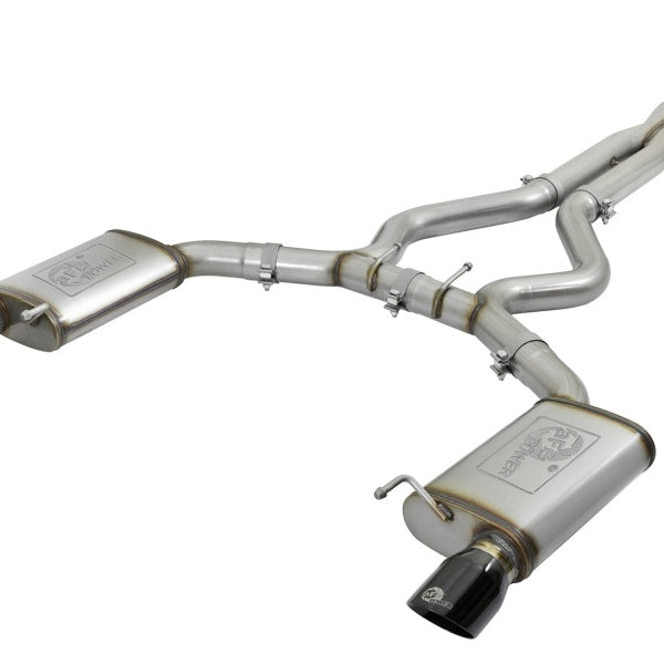 aFe MACHForce XP 3in 304 SS Cat-Back Exhausts w/ Black Tips 15-17 Ford Mustang GT V8-5.0L/V6-3.7L