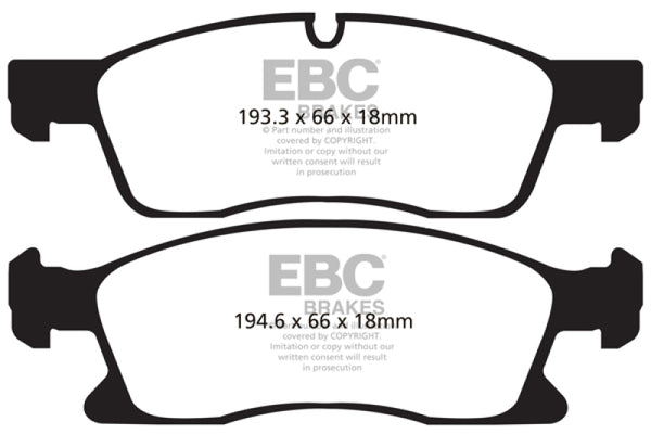 EBC 11+ Dodge Durango 3.6 Ultimax2 Front Brake Pads