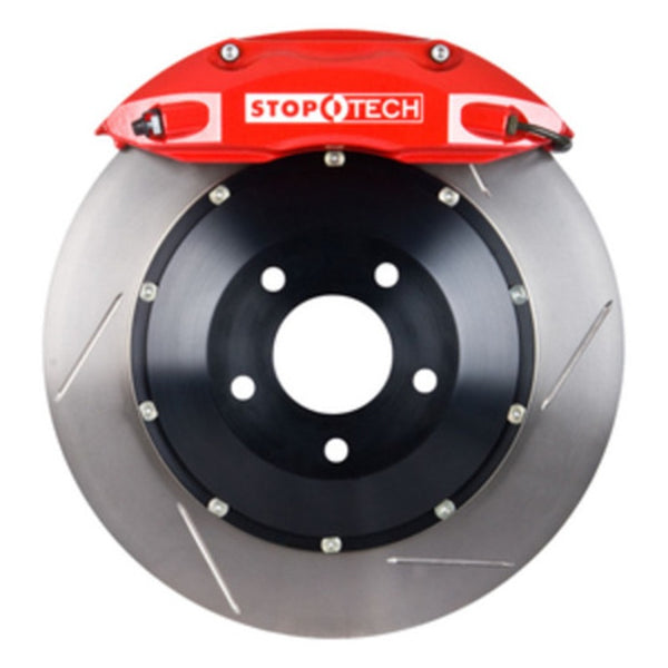 StopTech 91-96 Dodge Stealth AWD / 90-99 3000 GT Front BBK w/ Red ST-40 Calipers Slotted 332x32mm