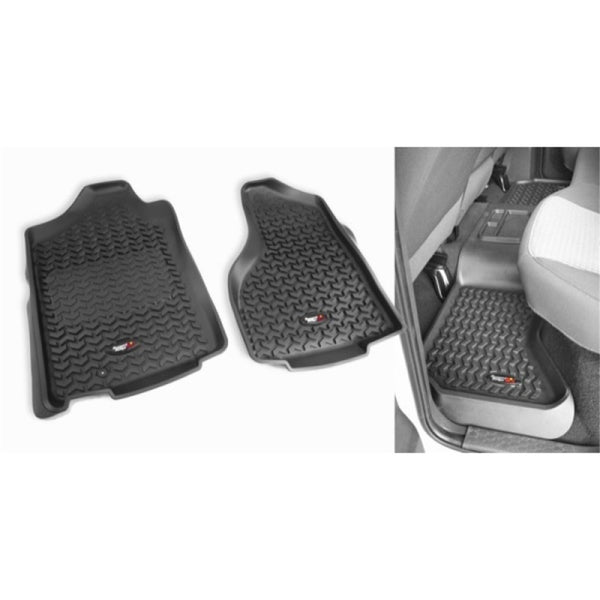 Rugged Ridge Floor Liner Front/Rear Black 2002-2014 Dodge Ram 1500 / 2500 / 3500 Quad Cab