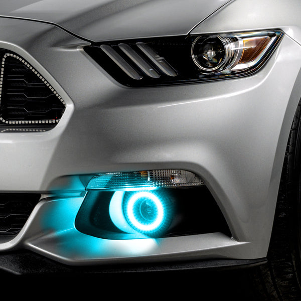 Oracle 15-17 Ford Mustang Dynamic RGB+A Projector Surface Mount Fog Light Halo Kit - ColorSHIFT