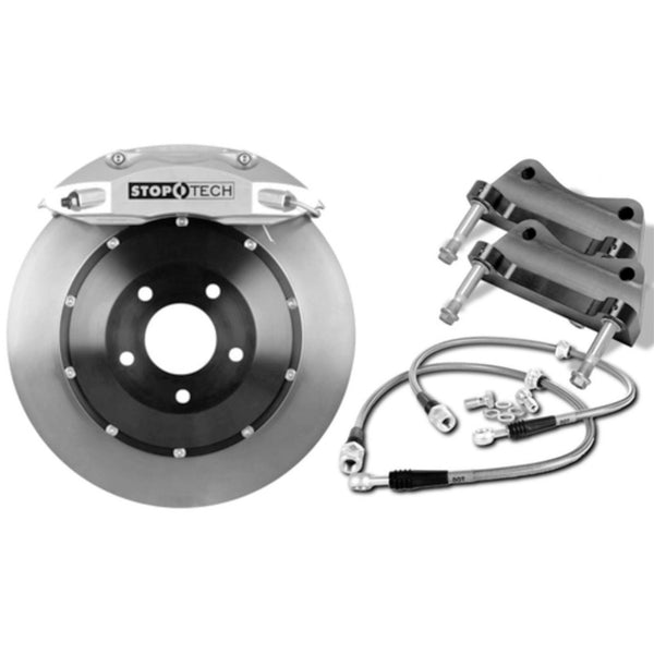 StopTech 05-10 Mustang GT S197 Front BBK w/ Silver ST-60 Calipers Slotted 355x32mm Brake Rotors