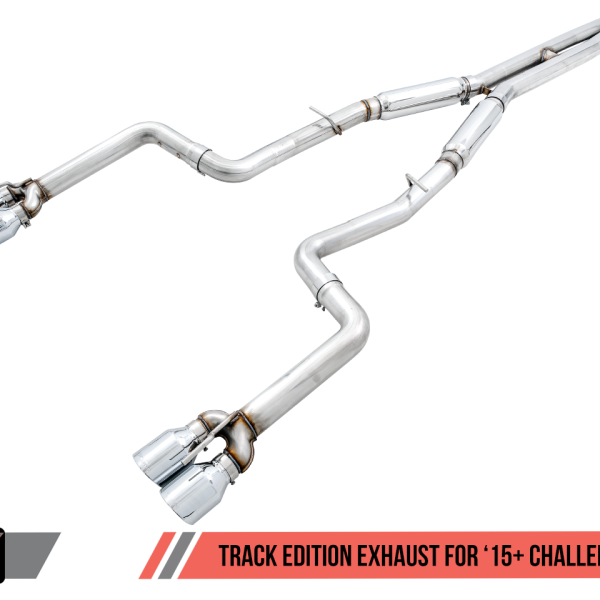 AWE Tuning 15+ Dodge Challenger 5.7 Track Edition Exhaust - Chrome Silver Quad Tips