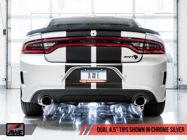 AWE Tuning 2015+ Dodge Charger 6.4L/6.2L SC Non-Resonated Touring Edition Exhaust - Silver Tips