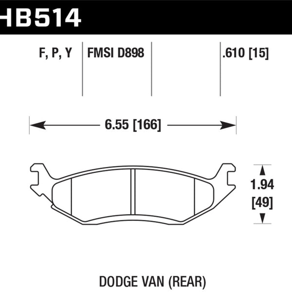 Hawk 03 Dodge Ram 1500 Van LTS Street Rear Brake Pads